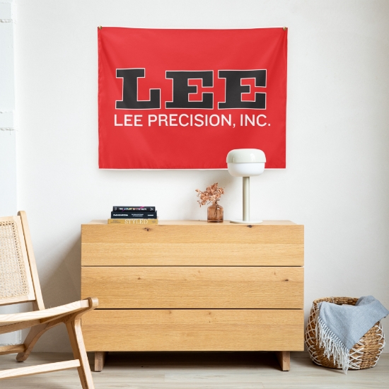 Picture of Lee Precision logo indoor wall tapestry / flag 26" x 36"